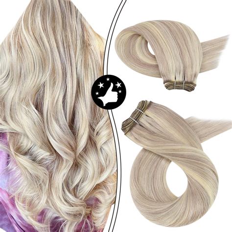 Amazon Moresoo Weft Blonde Hair Extensions Human Hair Double Weft