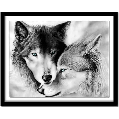 Peinture Diamant Loup 5D Enfant Diamond Painting Kits Complet