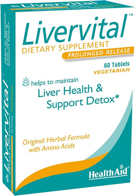 Healthaid Livervital Liver Health And Support 60ct Reduces Build Up