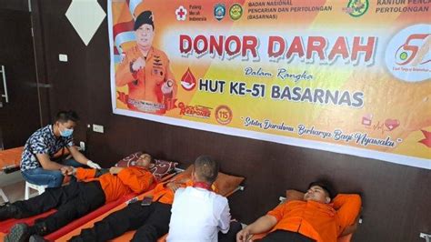 Donor Darah Serentak Se Indonesia Peringati HUT Ke 51 Basarnas Palu