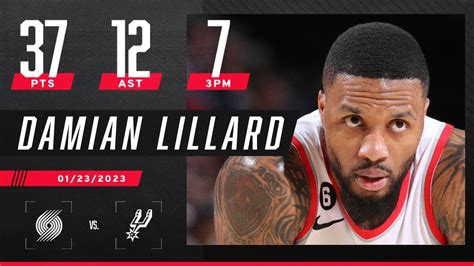 Damian Lillard Drops Huge Double Double In Blazers Win Vs Spurs Nba