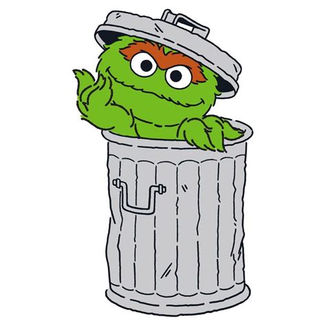 An Image Of A Cartoon Character In A Trash Can