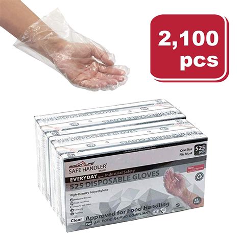 SAFE HANDLER New Disposable Food Handling Long Cuff Poly Gloves | One ...