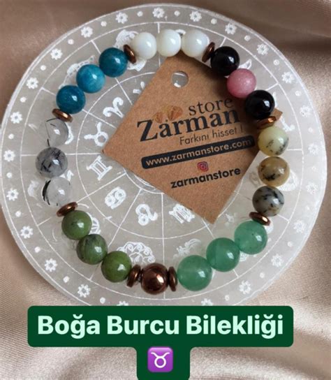 BoĞa Burcu DoĞal TaŞ Bİleklİk Gerçek Doğal Taş Takı Zarman Store