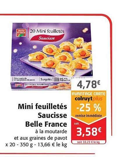 Promo Mini Feuilletés Saucisse Belle France chez Colruyt iCatalogue fr