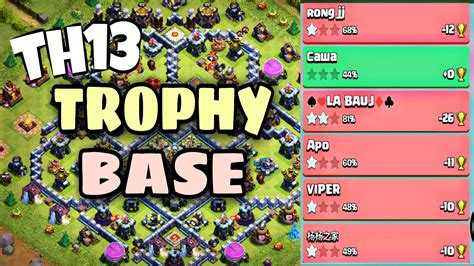 Th13 Best Trophy Pushing Base With Link Th13 Trophy Base With Replays