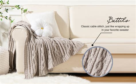 Amazon Battilo Light Grey Throw Blanket For Couch Woven Chenille