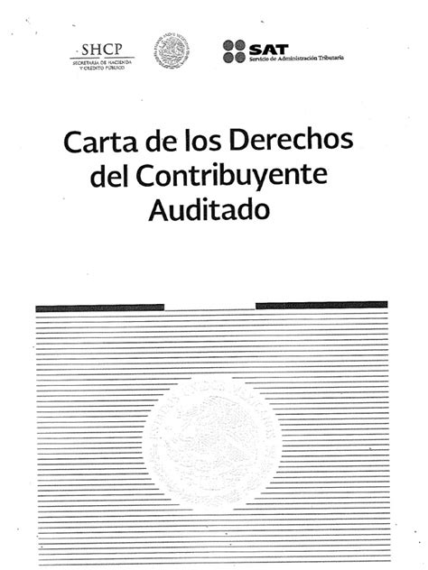 Carta De Los Derechos Del Contribuyente Auditado Pdf