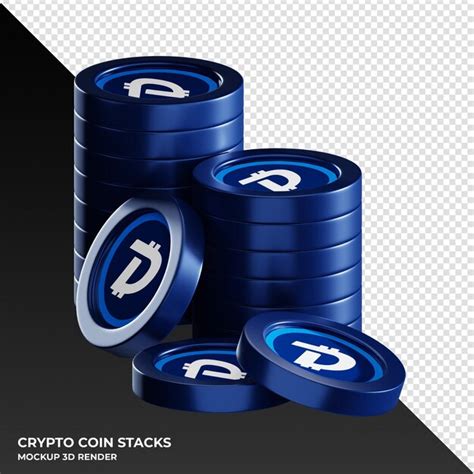 Premium Psd Digibyte Dgb Coin Stacks Cryptocurrency D Render