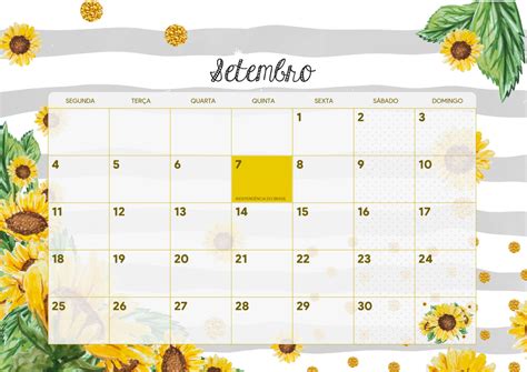 Calendario Mensal Coracao Setembro Fazendo A Nossa Festa Images