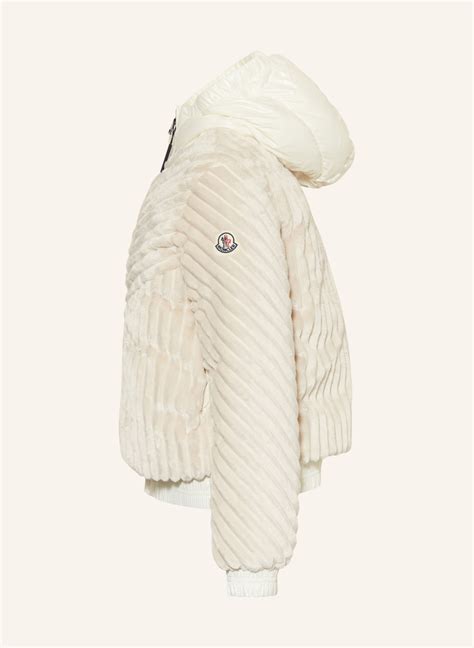 Moncler Enfant Daunenjacke Pedrix Im Materialmix In Ecru