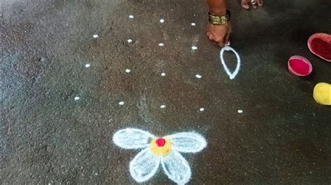 Aani Madham Very Simple Kolam Beautiful Kolam