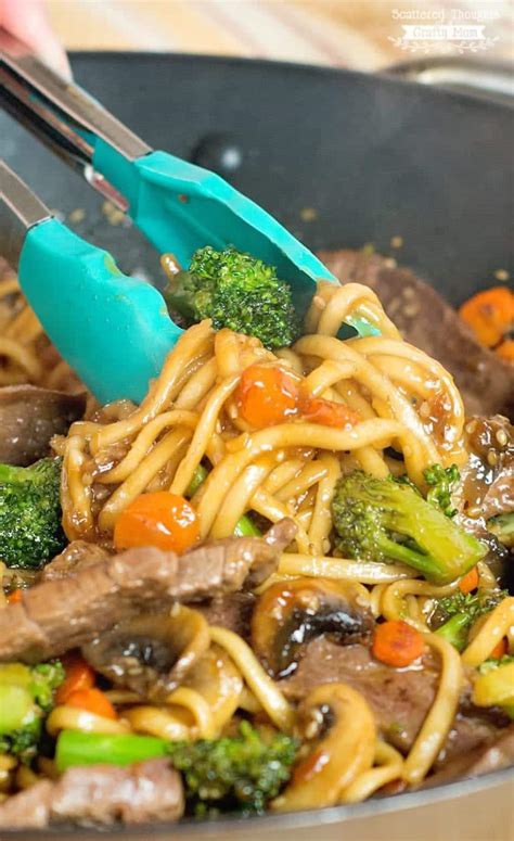 Teriyaki Beef And Broccoli With Udon Noodles Scattered Thoughts Of A