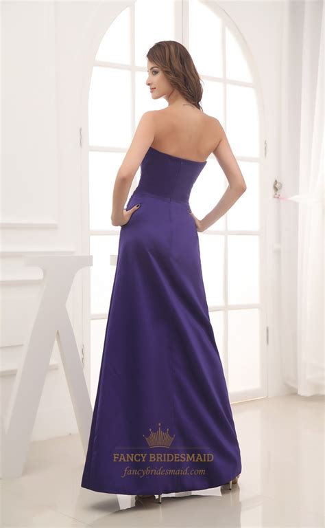 Purple Sweetheart Neckline Prom Dresslong Dark Purple Bridesmaid Dress