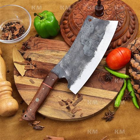 Hand Forged Cleaver Knife Handmade Kitchen Chef Meat Slicing Cleaver