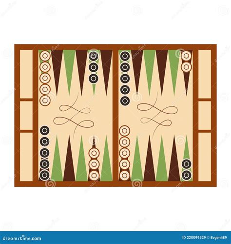 Classic Backgammon Game Field In Start Position On White Stock Vector