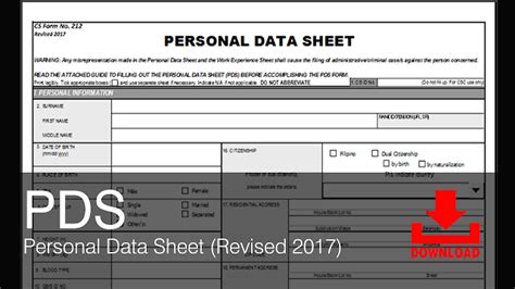 Civil Service Exam Ph Downloads Excel And Pdf File Of Pds Personal