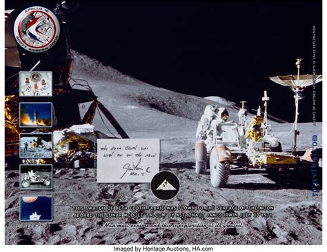 Apollo 15 Lunar Module Flown Beta Cloth Swatch on a Limited Edition ...