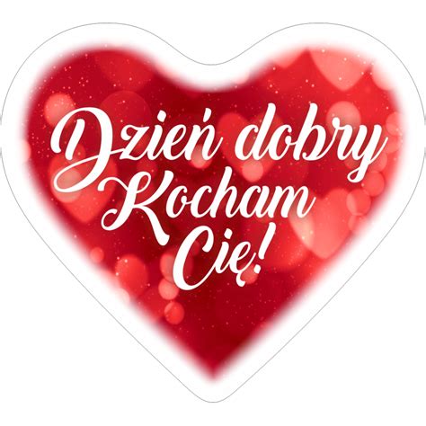 Poduszka serce z grafiką Dzień dobry Kocham Cię wersja 2 prezent na