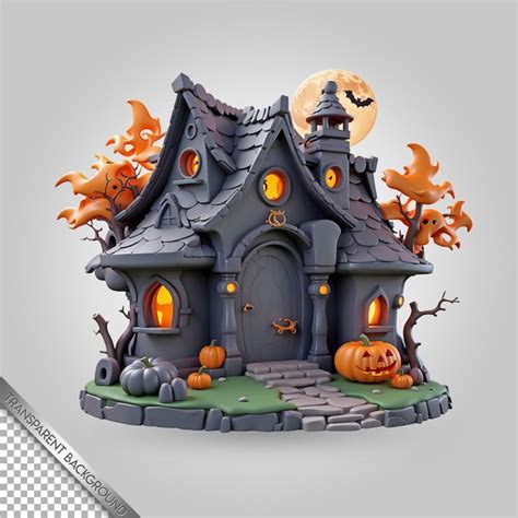 A Halloween House With A Pumpkin On The Front And The Words Halloween