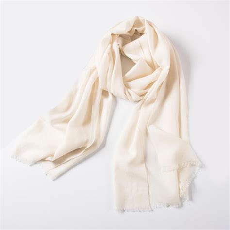 Ivory Large Wool Scarf Off White Wool Scarf 80 Thread Count Wool Scarf