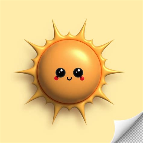 Premium PSD 3d Cute Cartoon Sun