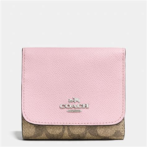 Lyst Coach Small Wallet In Colorblock Signature Coated Canvas In Natural