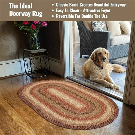 Gingerbread Brown - Deep Red Jute Oval Braided Rugs – Braided-Rugs.com