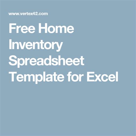 Free Home Inventory Spreadsheet Template for Excel | Home inventory ...