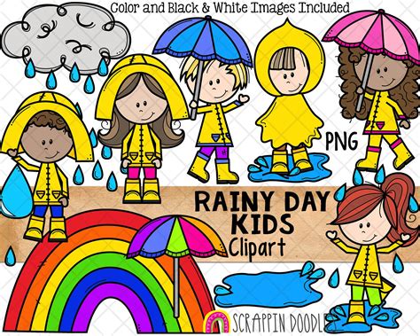 Rain Clipart Rainy Day Kids Clip Art Puddle Umbrella Rain Drops Weather ...