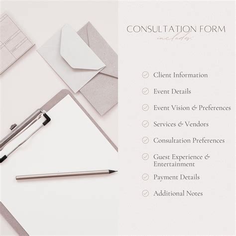 Event Planning Consultation Form Editable Event Business Doc