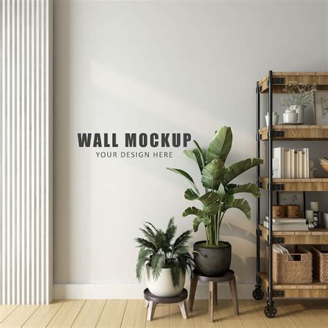 Premium Psd Wall Mockup Design In 3d Rendering