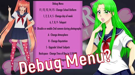 COMMENT ACTIVER LE DEBUG MENU Yandere Simulator YouTube