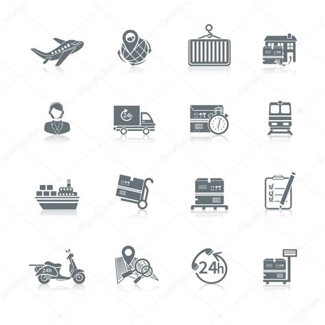 Conjunto De Iconos Logísticos Vector Gráfico Vectorial © Macrovector