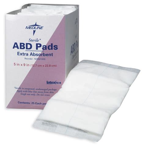 Medline Sterile Super Absorbent Abdominal Pad 5 X 9 Box Of 25