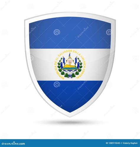 Icono Del Escudo Del Vector De La Bandera De El Salvador Stock De