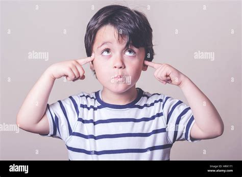 Funny Thoughtful Child Stock Photo Alamy