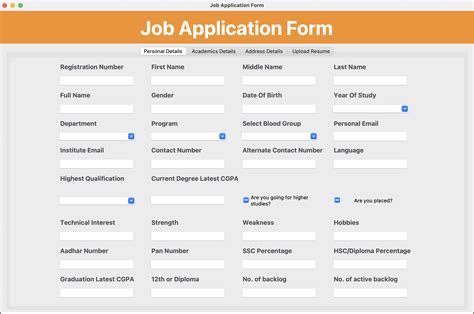 Github Harshalmargaj Job Application Form Build Job Application Form Using Tkinter Gui In Python