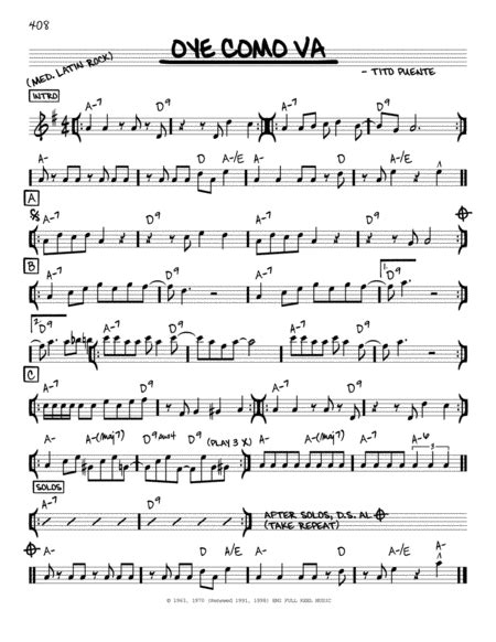 Oye Como Va By Tito Puente Piano Digital Sheet Music Sheet Music Plus