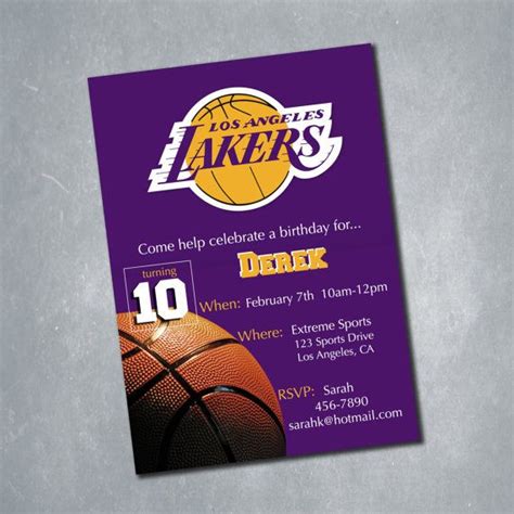 Lakers Party Invitations