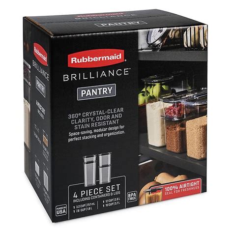 Rubbermaid Brilliance Pantry Food Storage Container Set Of 4 The