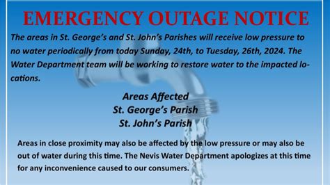 Water Outage affecting Residents in two Parishes - SKN PULSE