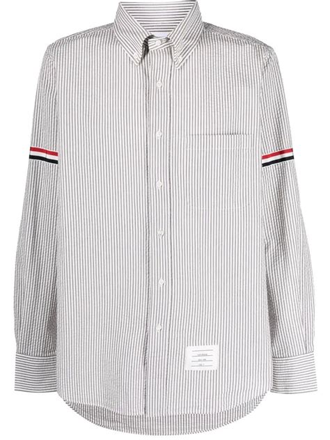 Thom Browne Vertical Stripe Long Sleeve Shirt Farfetch Long Sleeve