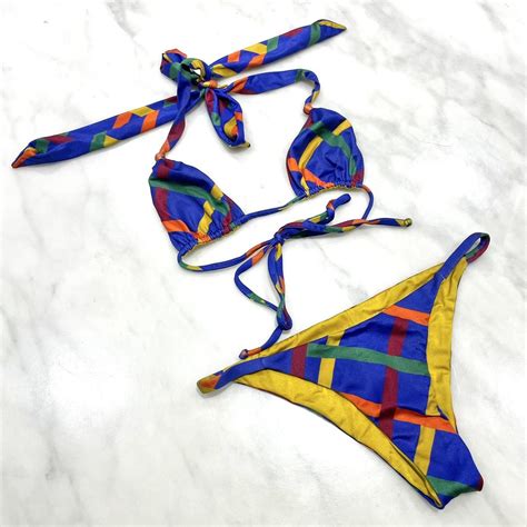 Sommer Swim Bikini Top Riviera Print GIA Top Depop