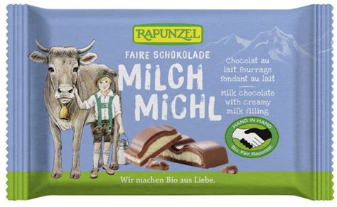 Rapunzel Milch Michl fourré au lait chocolat 100g Kamelur