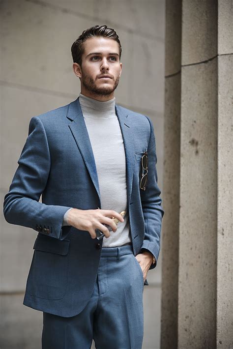 Wall St GALLA Turtleneck Outfit Men Mens Outfits Turtleneck Suit