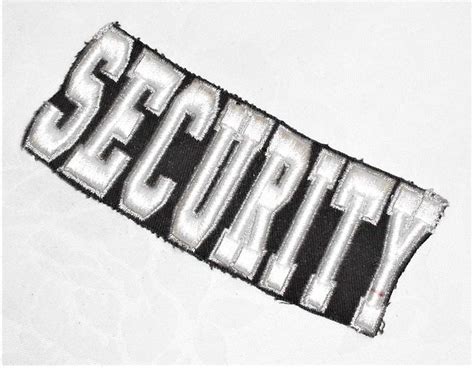 Security Black And White Embroidered Patch Approx Size 49 X 2