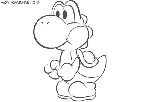 How To Draw Yoshi Easy Drawing Art Yoshi Drawing Easy Drawings