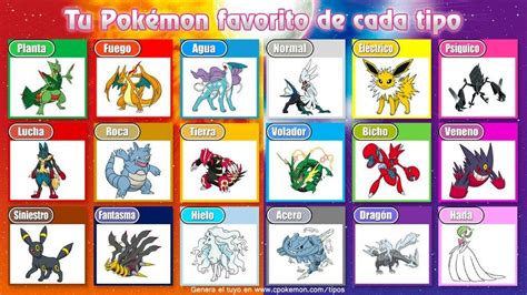 Pokemon favoritos de cada tipo Pokémon En Español Amino