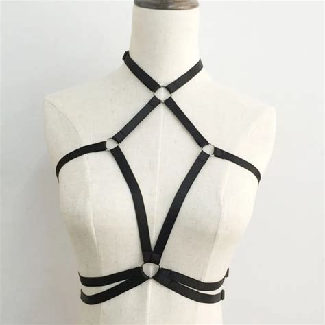 New Women Sexy Harness Bra Pastel Goth Cage Bra Handmade Lingerie